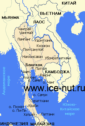 Карта Таиланда