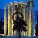  Развалины Храма ночью - Афины: Храм Зевса Олимпийского